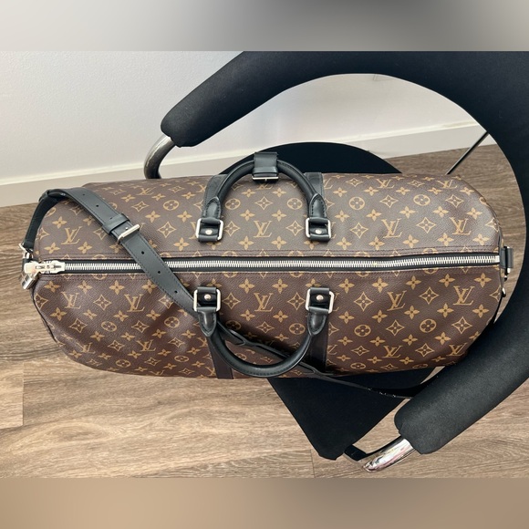 LOUIS VUITTON Keepall 55 Monogram Macassar - 💯 AUTHENTIC - M56714 - Picture 2 of 13